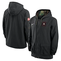 Veste Nike noire à boutons-pression pour homme Ohio State Buckeyes 2025 NCAA Military Appreciation