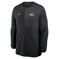 Men's Nike Black Ohio State Buckeyes 2025 Sideline Coach UV Dri-FIT Long Sleeve Shirt