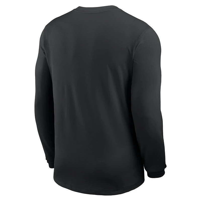 Men's Nike Black Ohio State Buckeyes 2025 Sideline Coach UV Dri-FIT Long Sleeve Shirt