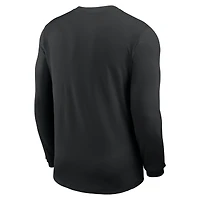 Men's Nike Black Ohio State Buckeyes 2025 Sideline Coach UV Dri-FIT Long Sleeve Shirt