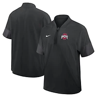 Veste d'entraîneur Nike noire pour homme Ohio State Buckeyes 2025 Sideline à manches courtes et fermeture éclair au quart Dri-FIT