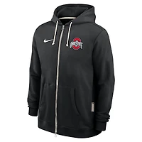 Men's Nike Black Ohio State Buckeyes 2025 Sideline Standard Issue Dri-FIT Full-Zip Hoodie