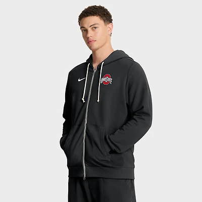 Sweat à capuche Nike noir Ohio State Buckeyes 2025 Sideline Standard Issue Dri-FIT pour homme avec fermeture éclair intégrale