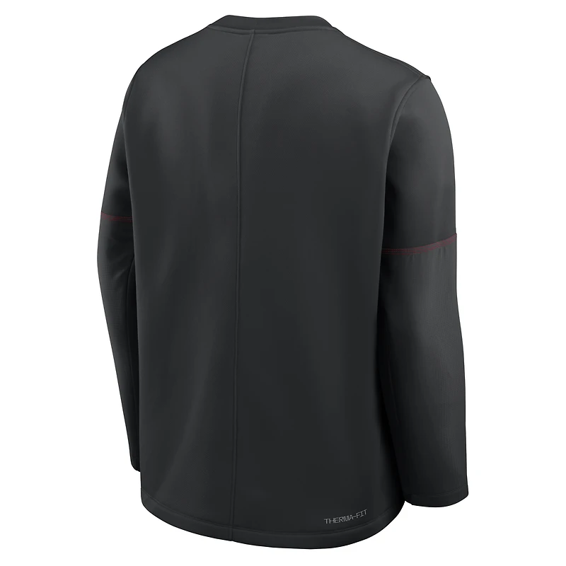 Men's Nike Scarlet Ohio State Buckeyes 2026 Sideline Coaches Therma-FIT Long Sleeve Top