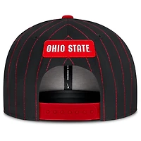 Men's Nike Black Ohio State Buckeyes 2026 Primetime Pin Stripe 2-Tone Snapback Hat
