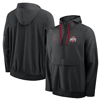 Men's Nike Scarlet Ohio State Buckeyes 2026 Sideline Anorak Half-Zip Hooded Jacket