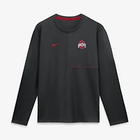 Men's Nike Scarlet Ohio State Buckeyes 2026 Sideline Coaches UV Dri-FIT Long Sleeve Shirt