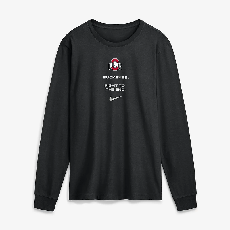 Men's Nike Scarlet Ohio State Buckeyes 2026 Sideline Dri-FIT Long Sleeve T-Shirt