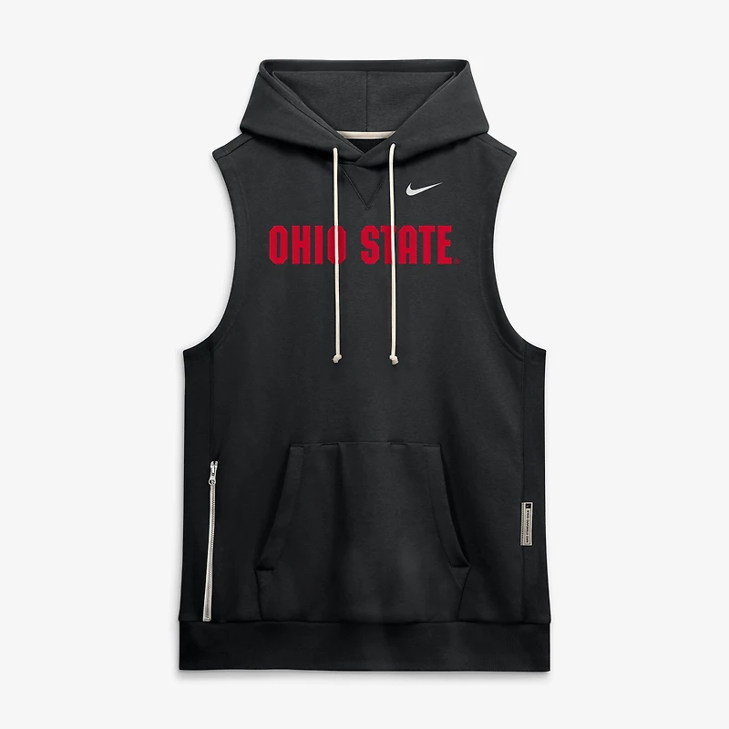 Men's Nike  Black Ohio State Buckeyes 2026 Sideline Sleeveless Dri-FIT Hoodie