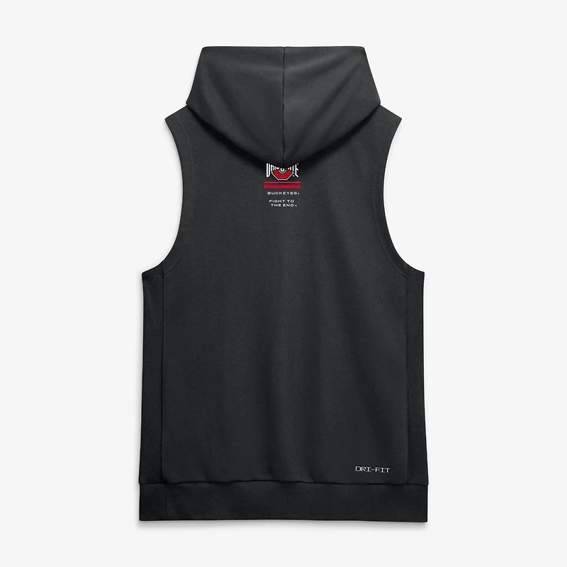 Sweat à capuche sans manches Nike Dri-FIT noir Ohio State Buckeyes 2026 pour homme