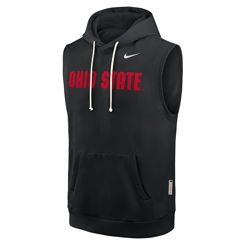 Sweat à capuche sans manches Nike Dri-FIT noir Ohio State Buckeyes 2026 pour homme