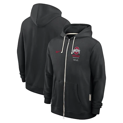 Men's Nike Black Ohio State Buckeyes 2026 Sideline Standard Issue Dri-FIT Full-Zip Hoodie