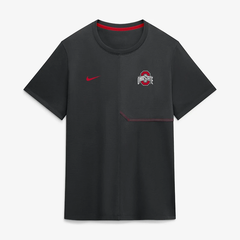 Men's Nike Scarlet Ohio State Buckeyes 2026 Sideline UV Dri-FIT Coaches Shirt