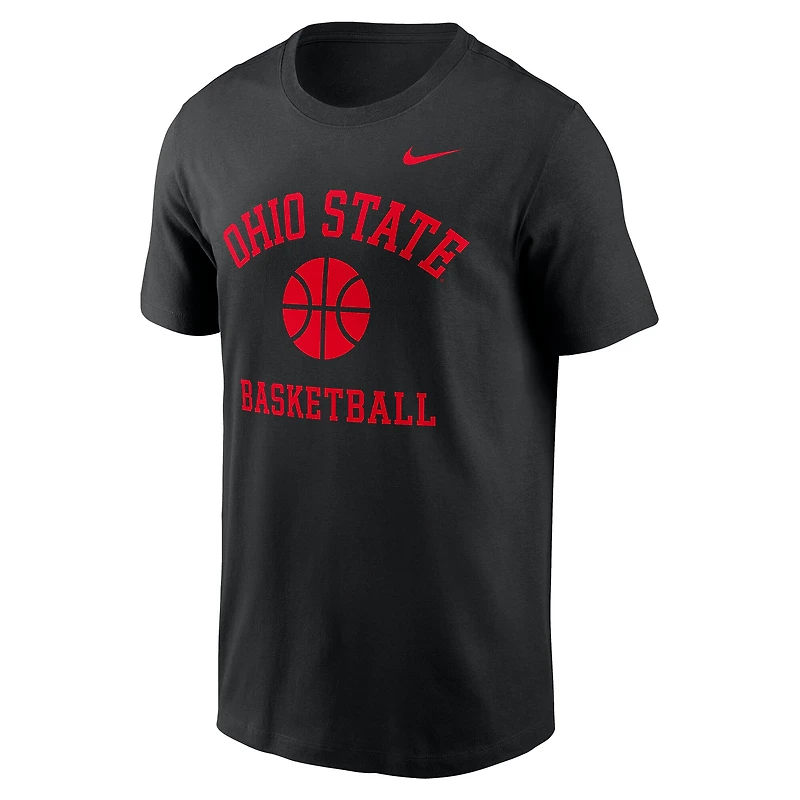 T-shirt de basket-ball Nike noir pour homme Ohio State Buckeyes Icon
