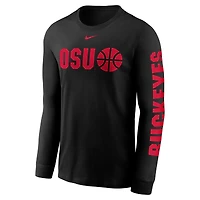 Men's Nike  Scarlet Ohio State Buckeyes Basketball Icon Two-Hit Long Sleeve T-Shirt