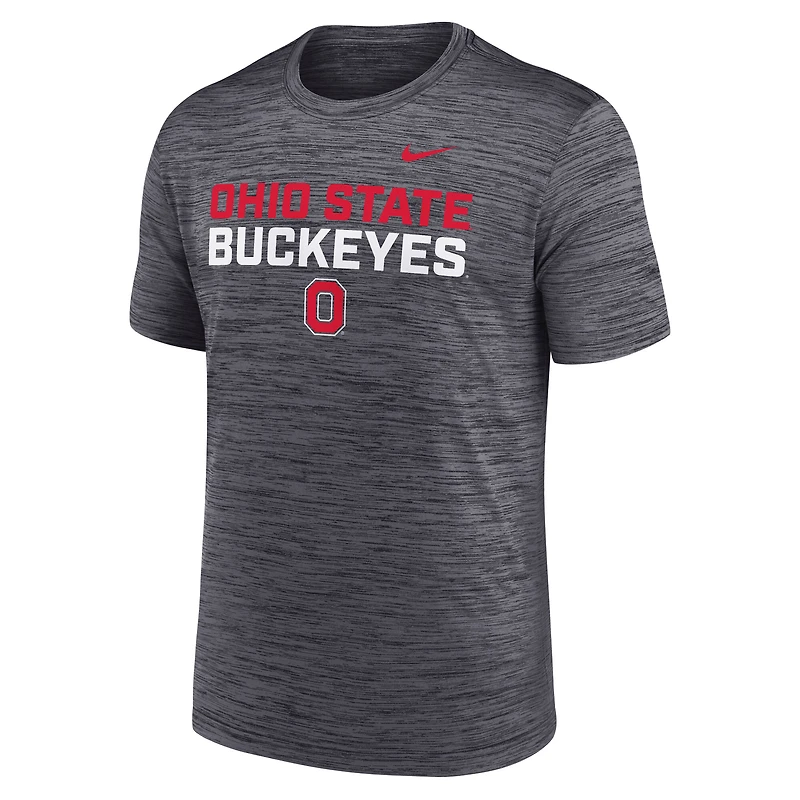 Men's Nike Black Ohio State Buckeyes Campus Center Stack Velocity Dri-FIT T-Shirt