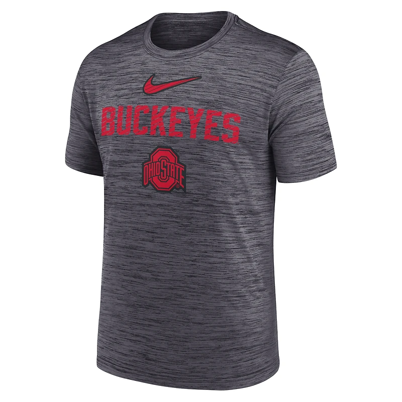T-shirt Nike noir Ohio State Buckeyes Campus Slant Velocity Performance pour homme
