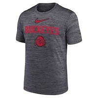 T-shirt Nike noir Ohio State Buckeyes Campus Slant Velocity Performance pour homme