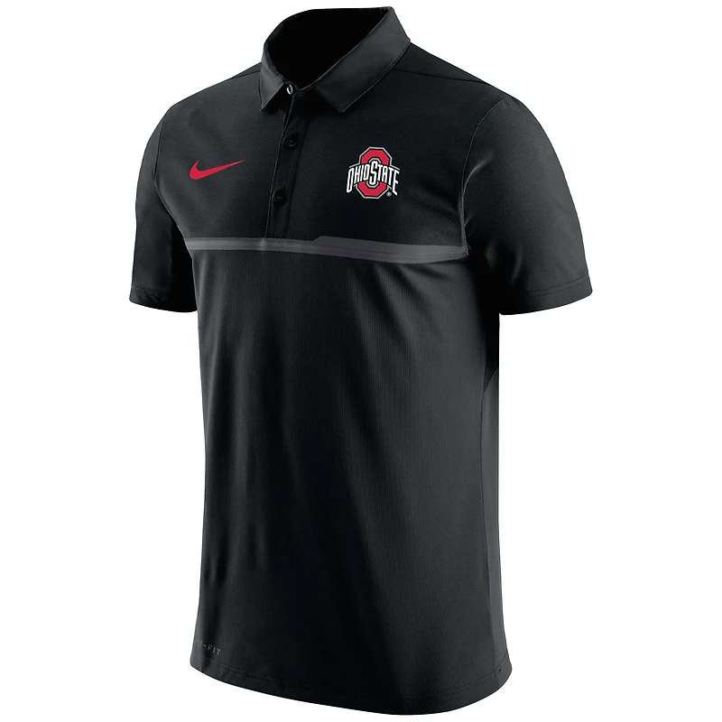 Polo performance Nike Ohio State Buckeyes pour homme Noir