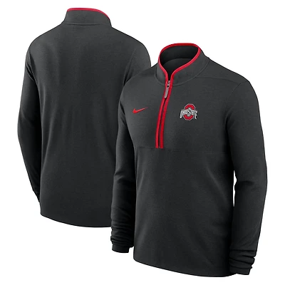 Pull Nike noir à demi-zip Courtside Victory Dri-FIT pour homme des Ohio State Buckeyes