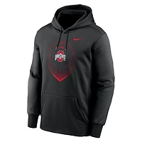 Men's Nike Heather Gray Ohio State Buckeyes Icon Football Performance Pullover Hoodie