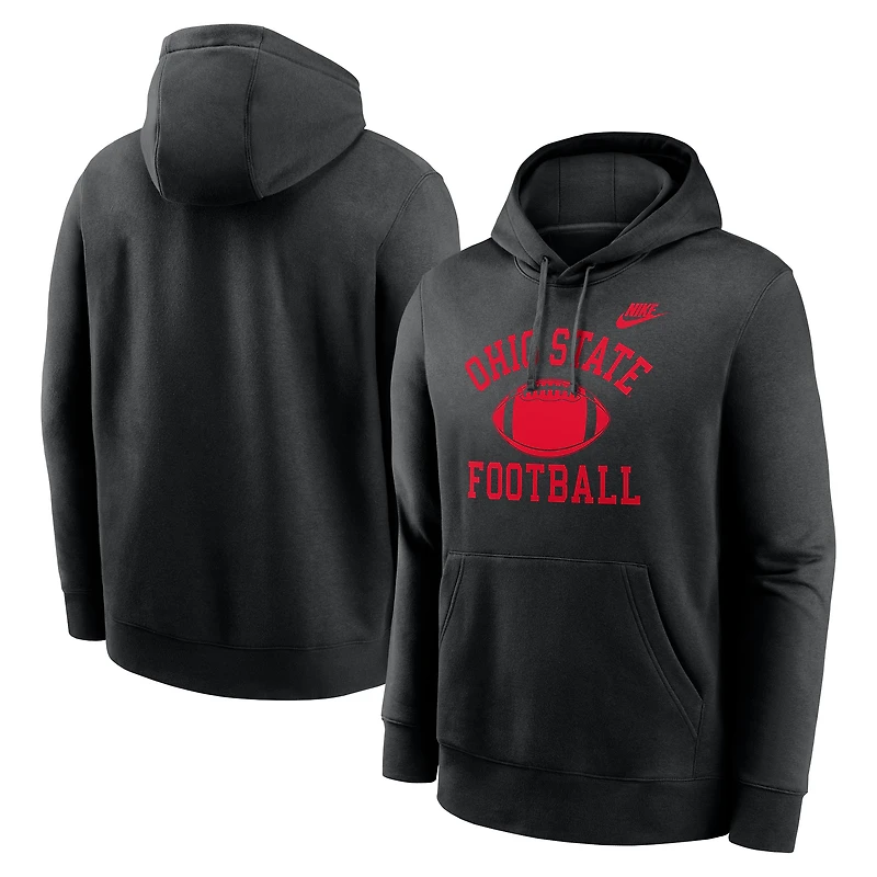 Men's Nike Scarlet Ohio State Buckeyes Legacy Football Icon Club Fleece Pullover Hoodie