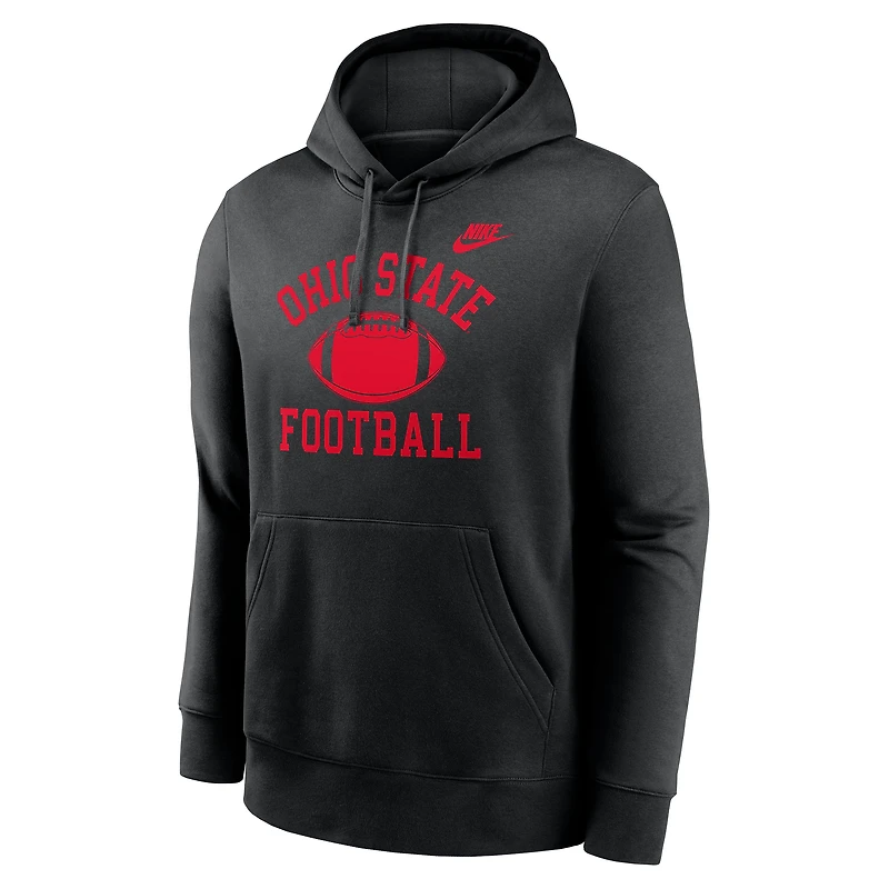 Men's Nike Scarlet Ohio State Buckeyes Legacy Football Icon Club Fleece Pullover Hoodie