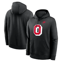 Men's Nike Black Ohio State Buckeyes Legacy Logo Club Fleece Pullover Hoodie