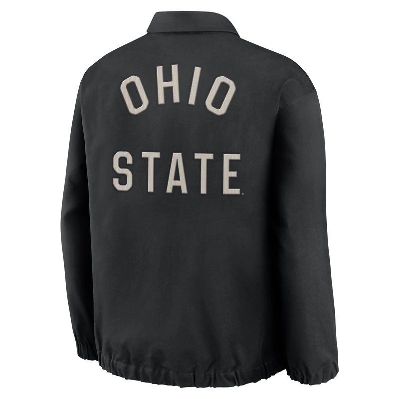 Veste en sergé zippée Nike noire pour homme, modèle Ohio State Buckeyes Local