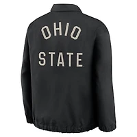 Veste en sergé zippée Nike noire pour homme, modèle Ohio State Buckeyes Local