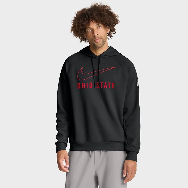 Sweat à capuche Nike noir Ohio State Buckeyes Premium Raglan Dri-FIT pour homme