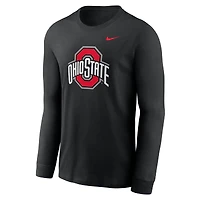 Men's Nike Black Ohio State Buckeyes Primary Logo Long Sleeve T-Shirt