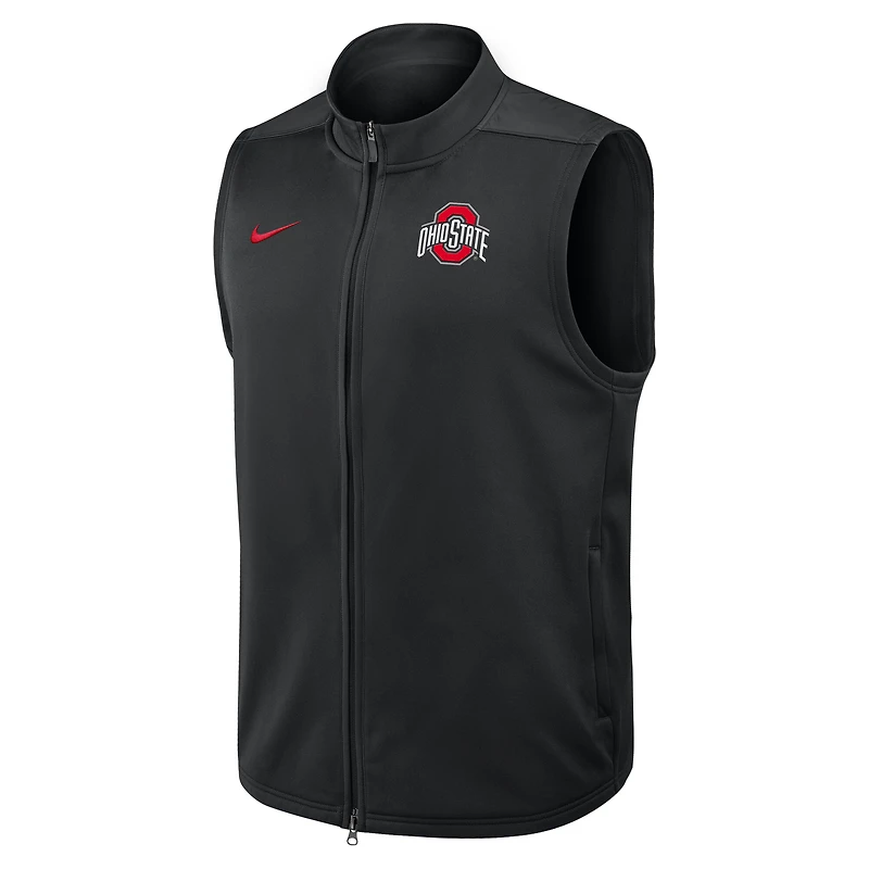 Gilet Nike noir Ohio State Buckeyes Primetime Victory Performance à fermeture éclair intégrale pour homme