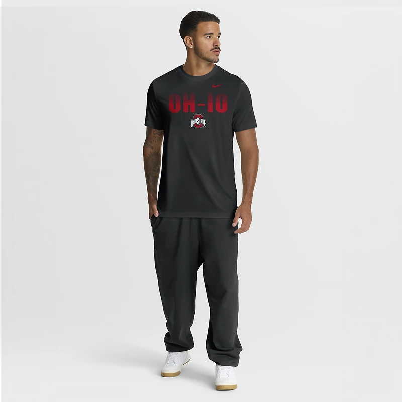 T-shirt Nike noir pour homme Ohio State Buckeyes Primetime Legend Kinetic Mantra Dri-FIT