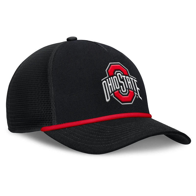 Casquette ajustable Nike noire Ohio State Buckeyes Rise Primetime Trucker pour homme