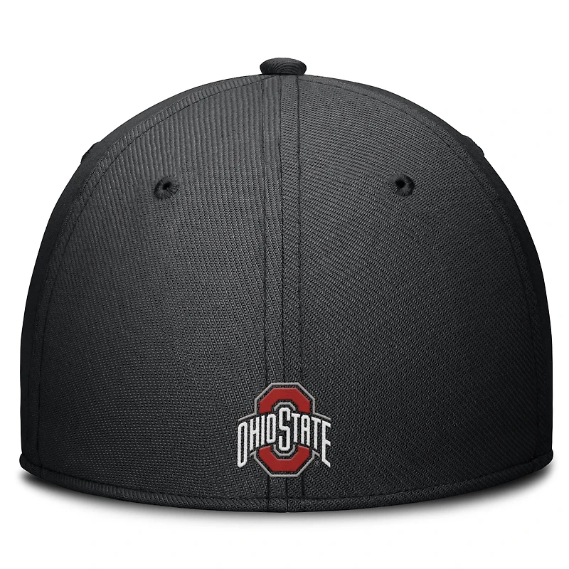 Casquette Nike noire Ohio State Buckeyes Rise THE Dri-FIT Flex pour homme