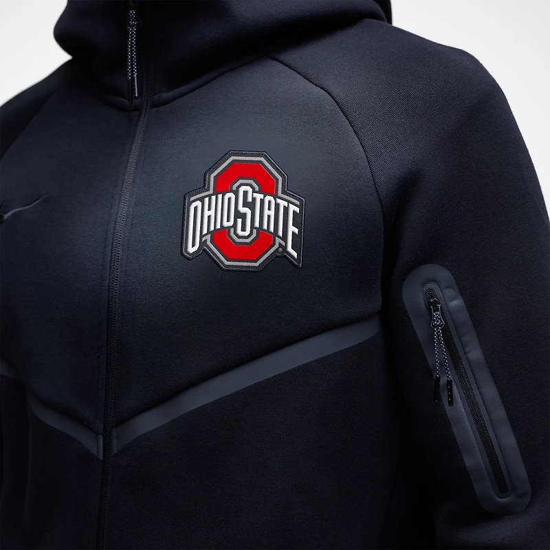 Men's Nike Black Ohio State Buckeyes Tech Fleece Full-Zip Windrunner Hoodie