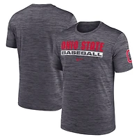 Men's Nike Black Ohio State Buckeyes Velocity Baseball Wordmark Stack Dri-FIT T-Shirt
