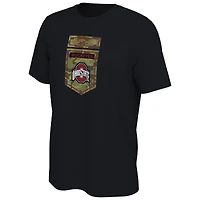 T-shirt Nike Ohio State Buckeyes Veterans Camo noir pour homme