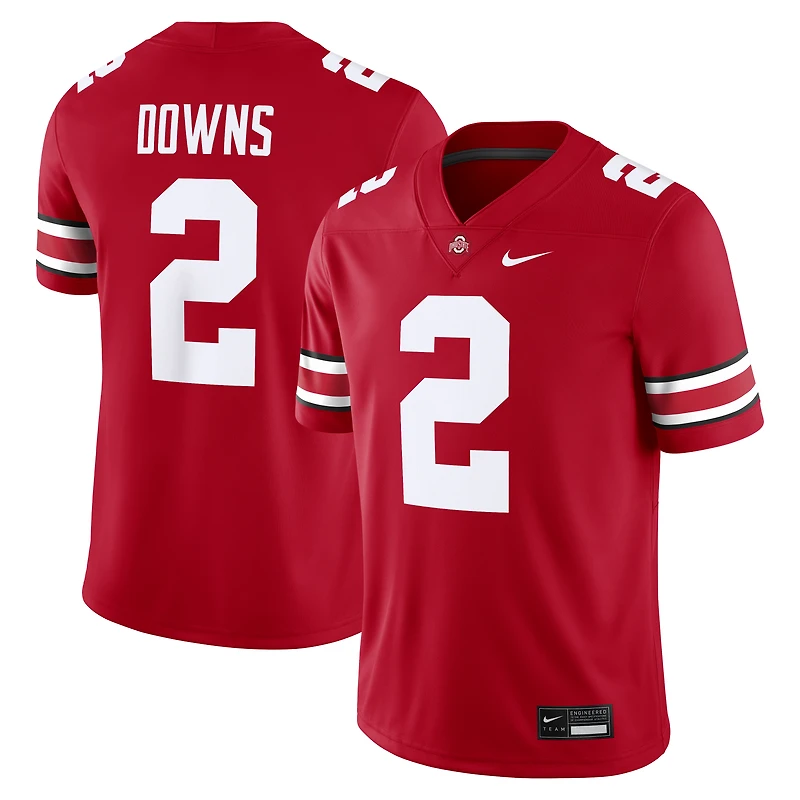 Maillot de match Nike Caleb Downs Scarlet Ohio State Buckeyes pour homme