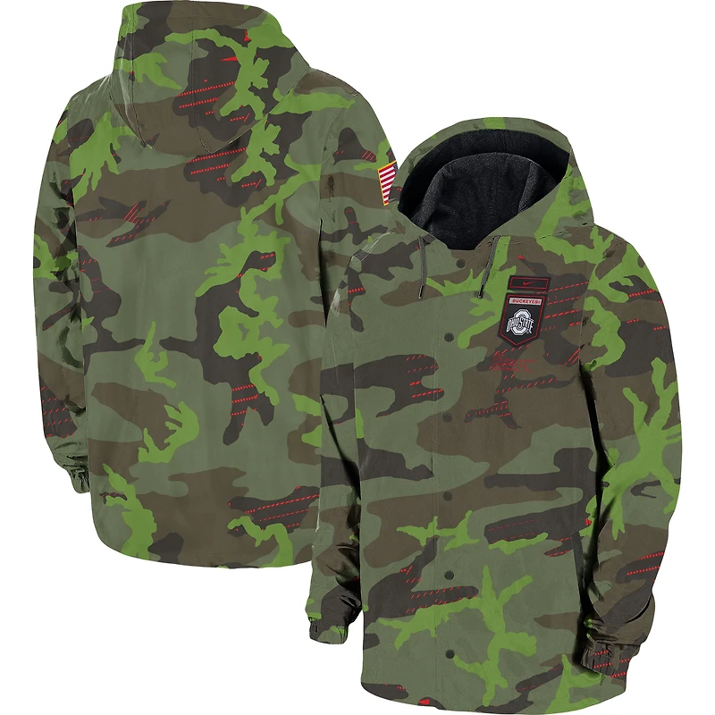Veste à capuche boutons-pression Nike Ohio State Buckeyes pour Homme