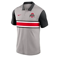 Polo Nike Vapor Dri-FIT gris/noir pour homme des Ohio State Buckeyes
