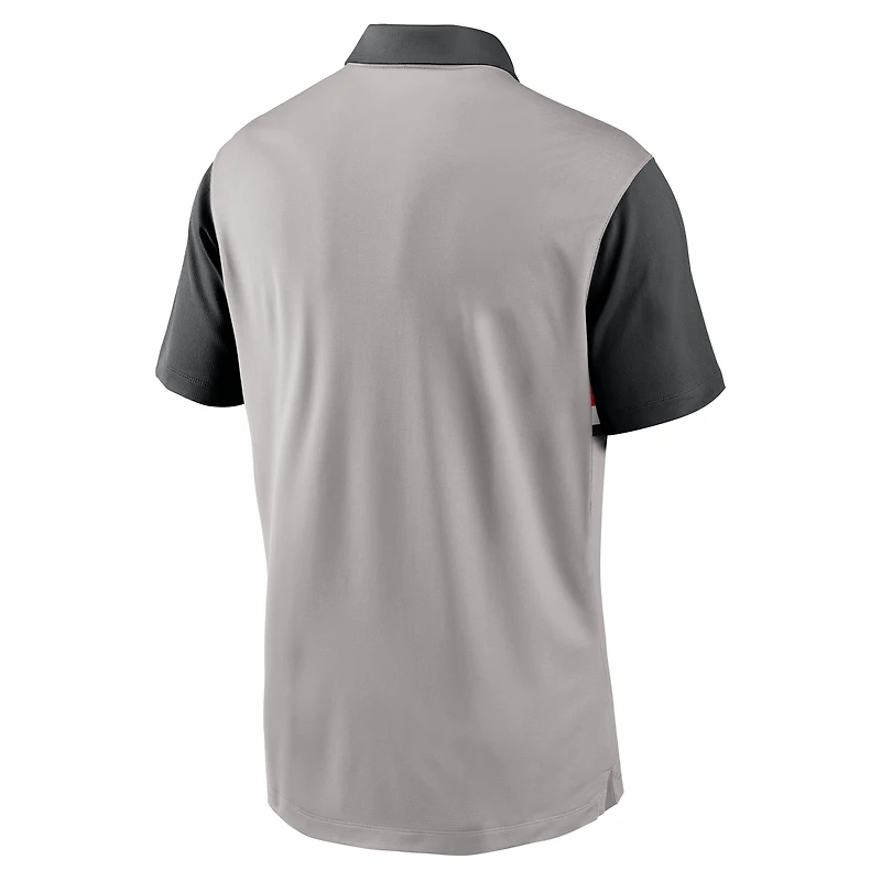 Polo Nike Vapor Dri-FIT gris/noir pour homme des Ohio State Buckeyes