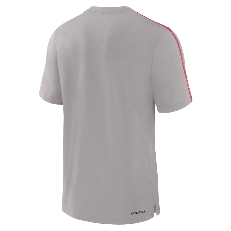 T-shirt Nike gris Ohio State Buckeyes 2024 Sideline Player Performance Tri-Blend pour homme
