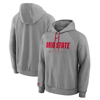 Sweat à capuche Nike gris Ohio State Buckeyes 2025 Courtside Basketball Practice Raglan Dri-FIT pour homme