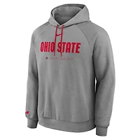 Men's Nike Gray Ohio State Buckeyes 2025 Courtside Basketball Practice Raglan Dri-FIT Hoodie
