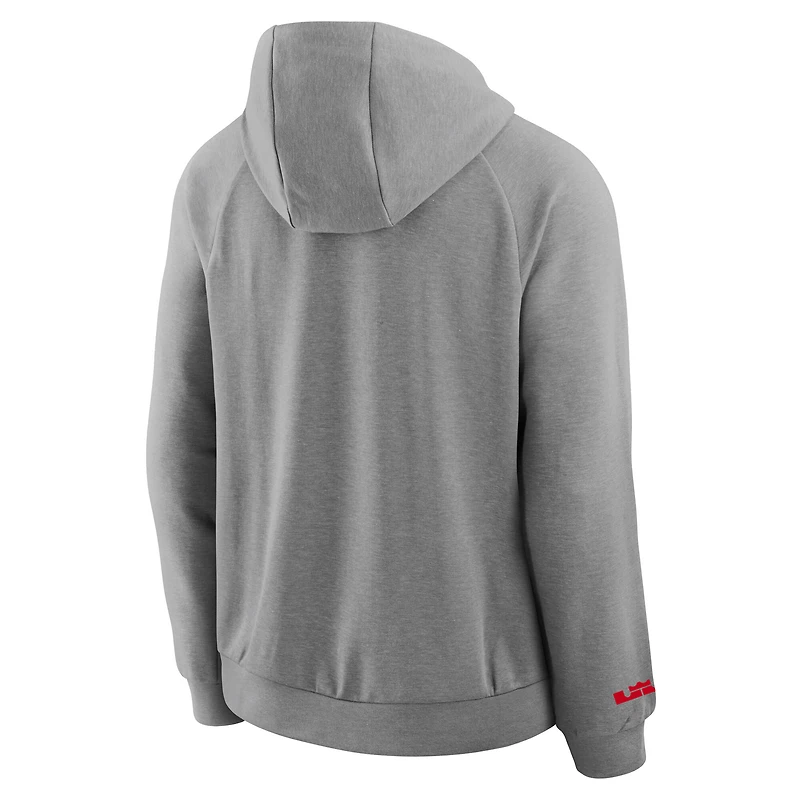 Men's Nike Gray Ohio State Buckeyes 2025 Courtside Basketball Practice Raglan Dri-FIT Hoodie