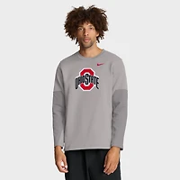 Men's Nike Gray Ohio State Buckeyes 2025 Sideline Coach Therma-FIT Long Sleeve T-Shirt