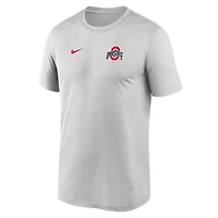 Men's Nike Gray Ohio State Buckeyes 2025 Sideline Small Logo Legend Performance T-Shirt
