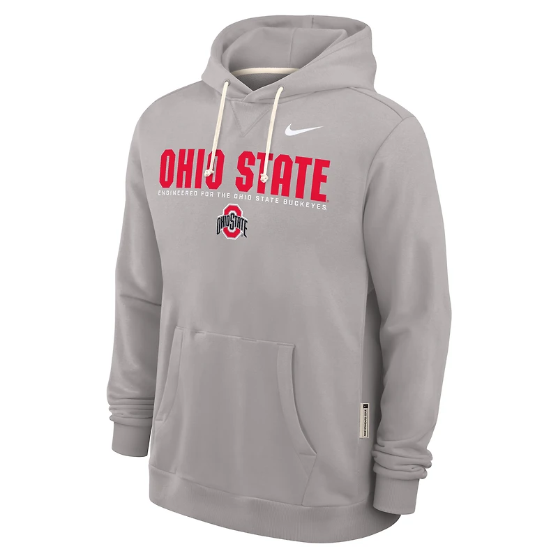 Men's Nike Gray Ohio State Buckeyes 2025 Sideline Standard Issue Dri-FIT Hoodie